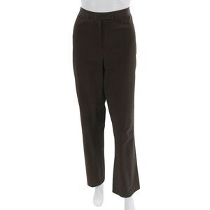 Shin Choi Womens Dress Pants Brown Designer Hook & Eye Size 4